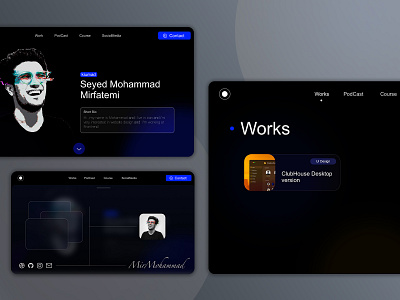 Personal portfolio website UI design 🚀 concept dark blue dark mode design personal website portfolio ui website