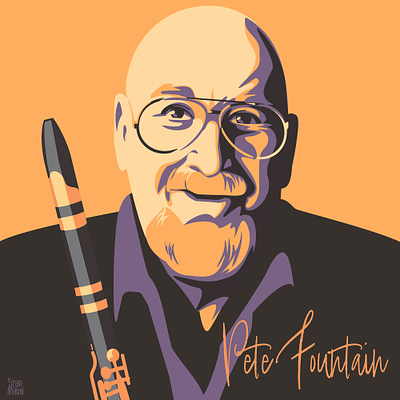 Pete Fountain, project famous Artist, Writers, Singers. branding character clarinet design face graphic graphic design illustration jazz logo musician portrait poster ui vector