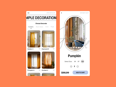 curtains online shop branding graphic design ui