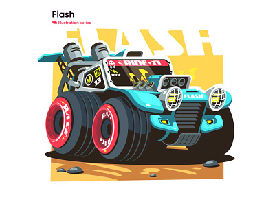 Racing car illustration from "Flash" buggy car drive fast flash forced illustration power race speed sport tires tuned vector
