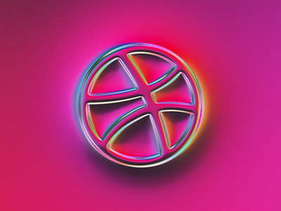 Dribbble logo x Naumorphism abstract art bold brand branding chrome colors design dribbble dribbblers emboss filter forge generative glow illustration logo metallic neon rebrand rebranding