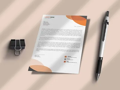 Creative Letterhead With 3 Colors print ready