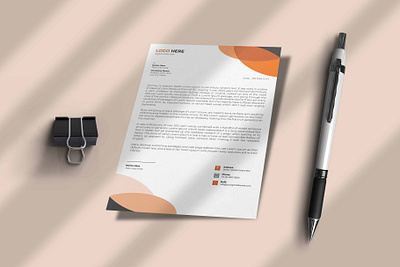 Creative Letterhead With 3 Colors print ready