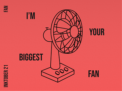 #7: Fan cool fan hot illustration inktober inktober2021 line art pun summer vector