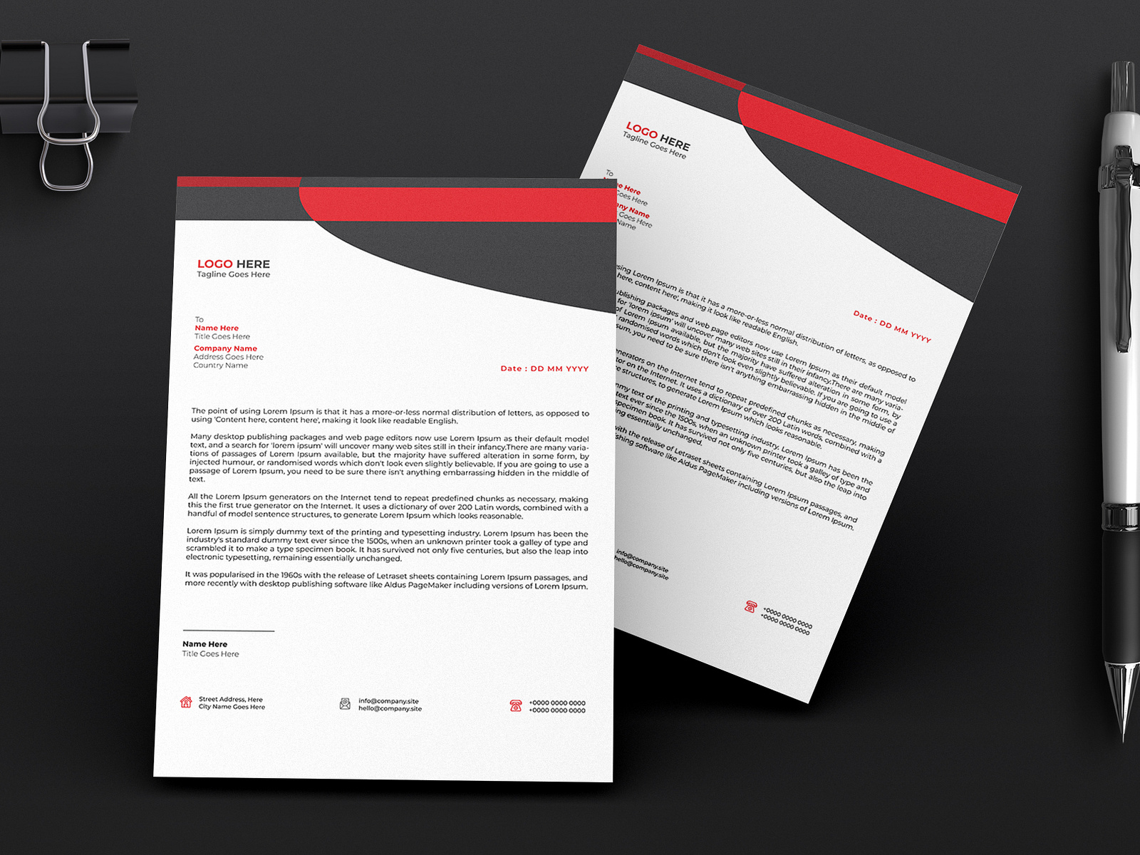 Letterhead With 3 Colors by dostonart on Dribbble