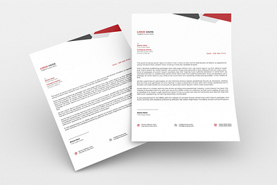 Letterhead With 3 Colors print ready