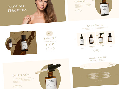 sassa - Skincare Website Design brand identity cosmetics design elegant skin skincare skincare website ui web web design website website design