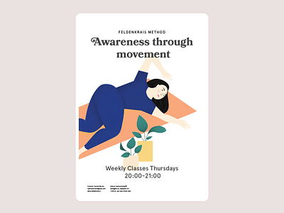 Feldenkrais method classes poster ad branding design feldenkrais poster