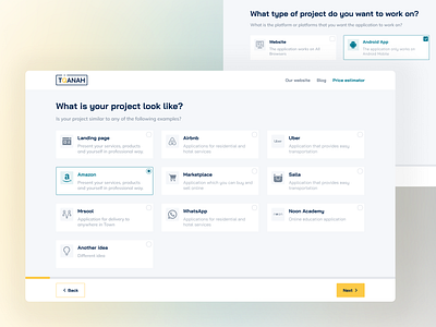 Price estimator - estimate your project airbnb amazon design estimator landing page marketplace marsool noon academy price project salla uber ui ui ux design ux web web design whatsapp