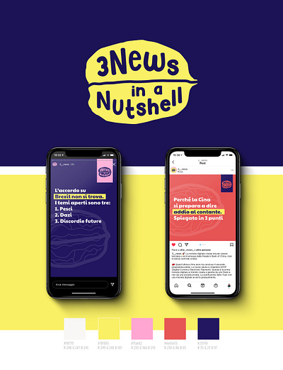 3News in a Nutshell - Logo branding logo news nutshell palette