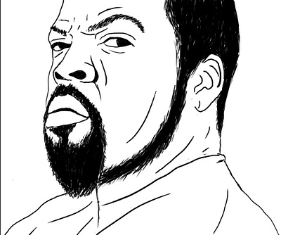 Ice Cube Drawing 2d design drawing hiphop ice cube icecube illustration ninety niners nwa rapper