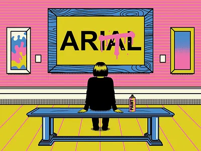 ARIAL IS ART arial art design font funny illustration psychedelic retro surrealism type typeface typography vector vintage