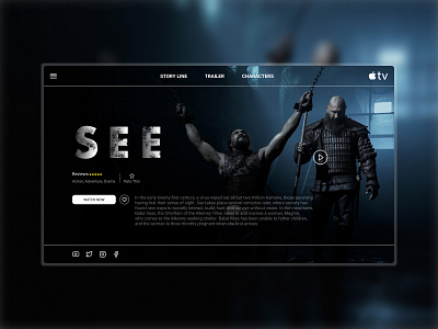 See (Apple Tv Show) apple apple tv apple tv show design illustration netflix new new landing page see series show page show template template trending trending pages tv shows ui web series website