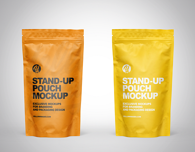 Matte Stand-up Pouch Mockup PSD 3d branding design illustration label desing mockup mockupdesign pack package visualization