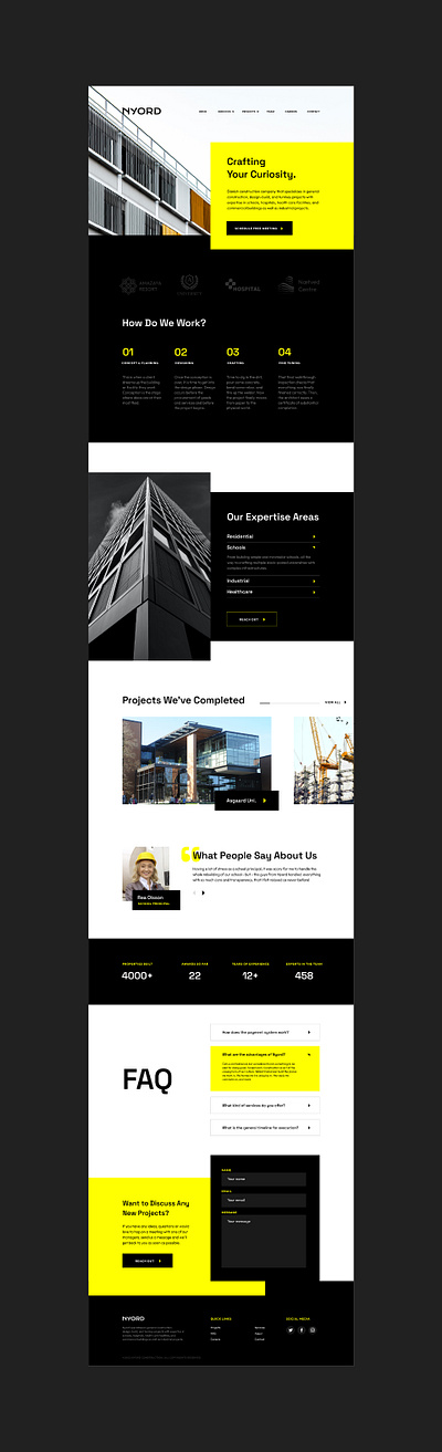 Nyord Construction - Website Design construction construction website ui ui ux web web design website website design