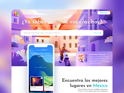 Travel App Landing Page 3d app branding creative creative design design illustration landing page logo travel ui ux