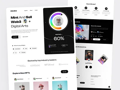 NFT Minting Website Landing page ai blockchain clean website crypto cryptocurrency dark design digital illustration landing page landing page design minimal minting website modern website nft nft marketplace nft website ui ux design web design website