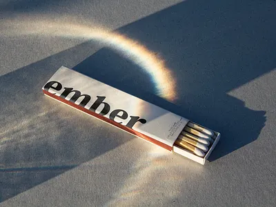 Ember - Brand Identity Designed by Looka brand design branding candle logo logo design logo generator logo maker packaging packaging design packaging inspiration serif serif font typography