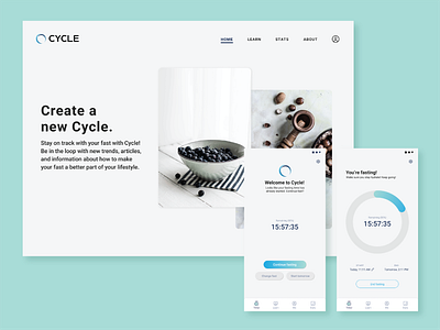 Cycle Fasting Website/App Mockup app cycle mockup ui website