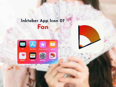 Inktober App Icon 07 - Fan 07 adobe xd app app icon challenge design draw fan gradient graphic design icon illustration inktober inktober2021 ipad logo procreate ui ux
