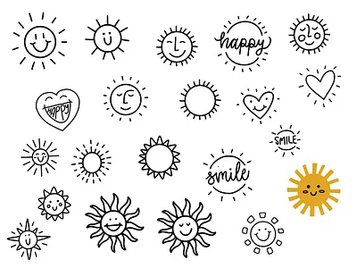 Sun Sketches branding design enamel pin happy happy day apparel happy sun illustration pins sketches smile smiling sun sun