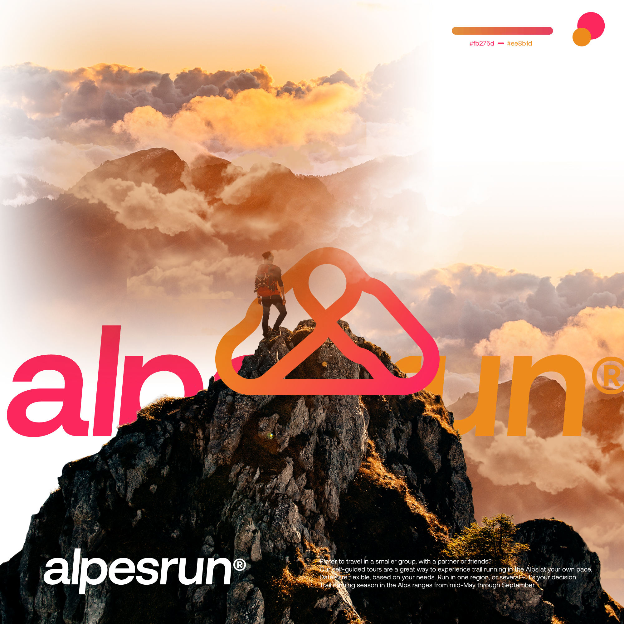 AlpesRun branding design gradient illustration logo logo design logodesign modern technology ui