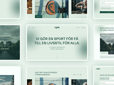 Central Padel Nordic – Website design green minimal nature padel sport tennis ui web website