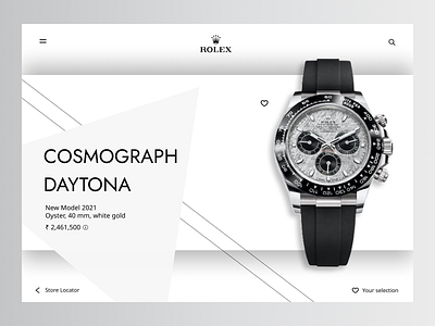 Rolex Web Page Ui app branding clothes clothing design dress icon illustration logo rolex time ui ux watch web page webpage