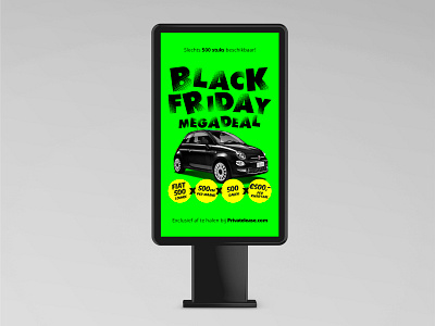 Privatelease.com Black Friday advertising concept advertisment billboard black friday branding car design fluorescent graphic design poster print