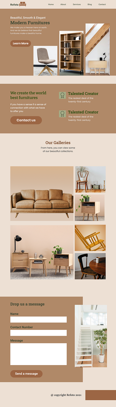 Furniture Landing Page branding furniture furniture landing page landing page logo ui design ui landing page uiux user interface design web page design wireframing