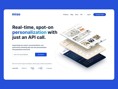 Miso - Personalization Engine 3d app blockchain blue branding clean creative crypto design ecommerce illustration logo minimal minimalistic typography ui ux web webdesign website