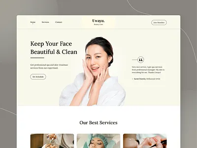 Beauty Services Landing Page Web asian beauty calm cream girl landing page massage message service skin spa treatman ui web website woman young