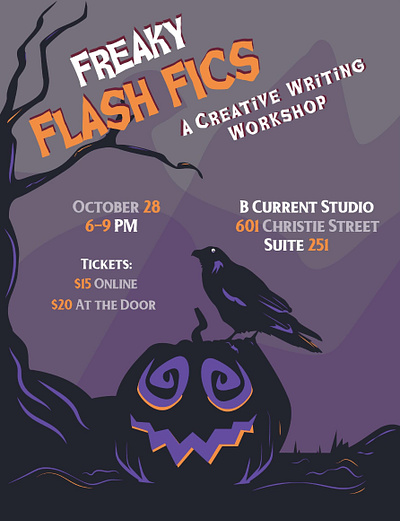 Horror Writing Workshop Poster design flash fiction horror poster poster design writing workshop