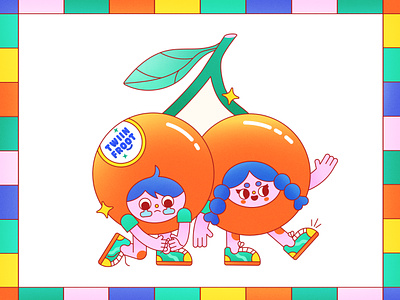 Twin Froot boy character design cherry colorful cute cute character design flat food illustration fruit girl graphic design illustration illustrator kawaii illustration love texture twins vector vector graphic