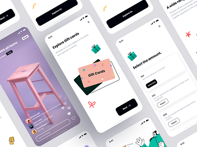 SHOPPER - ECOMMERCE MOBILE APP & WEBSITE bank card clean ui delivery design e commerce ecommerce finance furniture illustration onboarding online shopping register shopping splash ui ui design ui kit user interface web design website