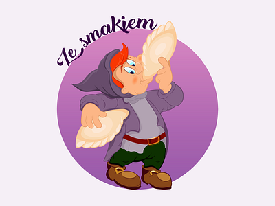 Dwarf - Logo for a Poland Store cartoon character dwarf gnome illustration logo pierogi