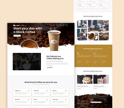 Coffee Shop 2021 design trend adobe xd coffee coffee shop design modern landing page trendy design ui uiux design ux web design