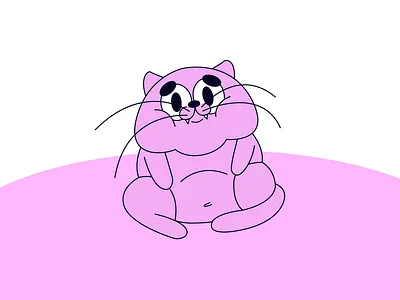 cat cat clean fat illustration ink kitten kitty simple