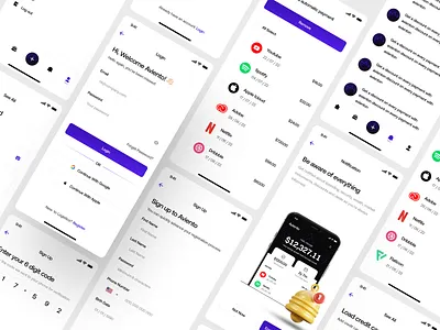 Aviento : Mobile App app app design credit card finance app form login login screen mobile mobile app mobile design password product design register sign up sing in ui ui mobile user experience user interface ux