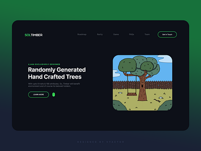 Sol Timber NFT - Website Design clean dark dark theme design green minimal neat nft sleek ui website