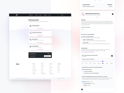 GitHub Pricing Calculator codegram design ui ui design user interface ux