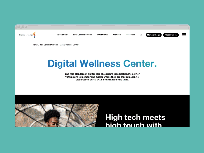 Premise Health Website digital design healthcare ui ux website