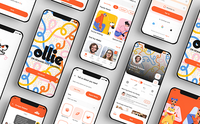 Ollie Dog Walking App app branding design ui ux