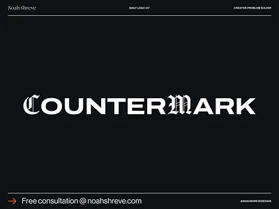 Daily Logo 017 blackletter branding logo minimal logo sansserif