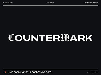 Daily Logo 017 blackletter branding logo minimal logo sansserif