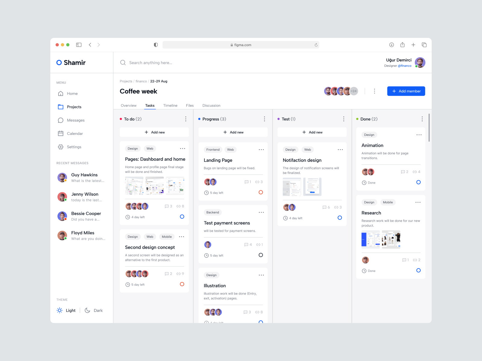 Team Management Dashboard clean clean design dashboard data kanban light management planner productivity project management sidebar task task management team team management team manager ui ux