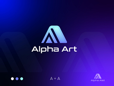 A + A letter logo (Alpha Art) a letter logo a logo icon abstract app icon best logo branding colourful logo creative design graphic design logo logo mark logodesigner logoinspirations logotype minimal simple software logo