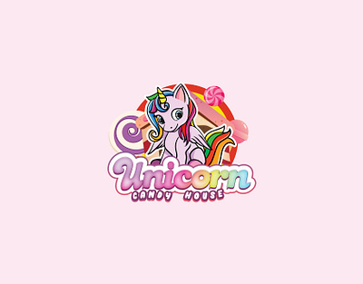 Unicorn Candy House Logo branding design graphic design logo logodesign