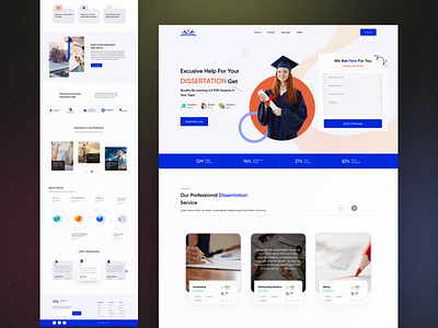 Dissertation web design agency dissertation e learning education landing page graphic design home page illustration interface landing page learning online online course online education student training travel ui ux web design website website design