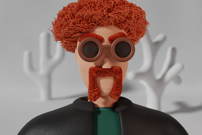 Redhead Character with cool mustache 3d 3d art 3d design blender blendercycles character character design cute glasses graphic design illustration leather mustache redhead stylized sunglasses texture